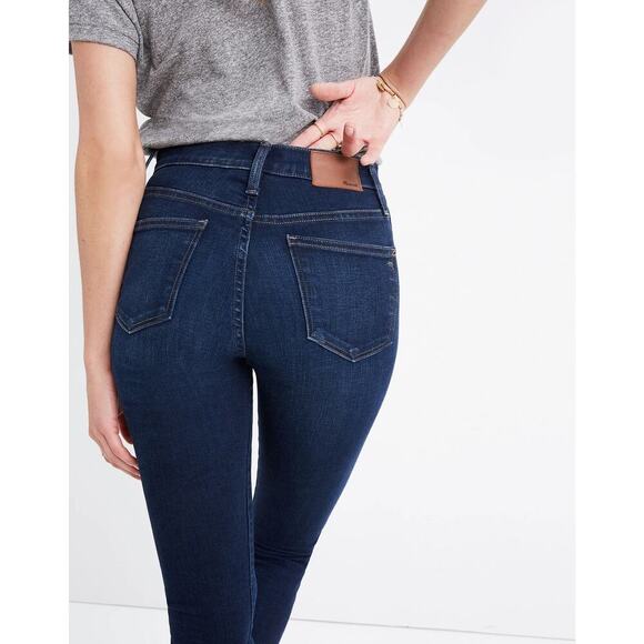 Madewell 10” High-Rise Skinny Jeans | Size 27 | Dark Wash Denim - Picture 2 of 8